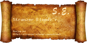 Straszer Elemér névjegykártya