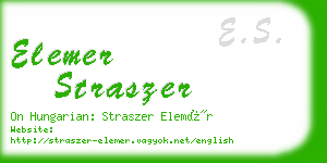 elemer straszer business card